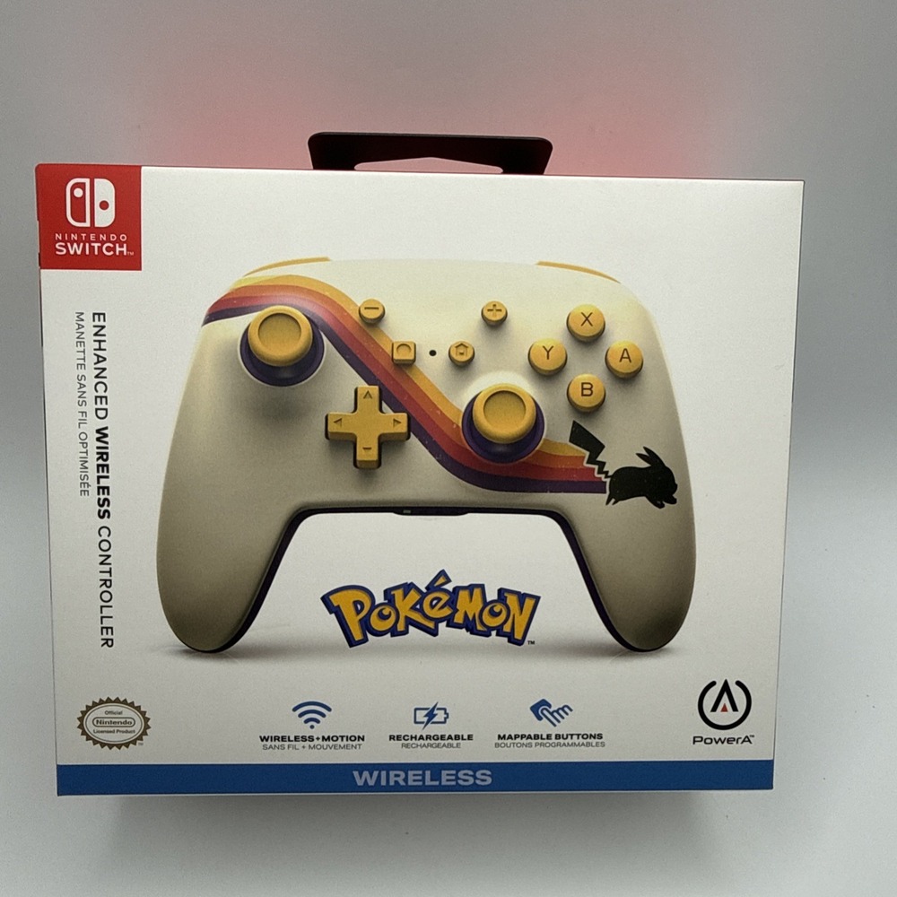 NEW PowerA Enhanced Wireless Controller Nintendo Switch Pokemon Pikachu Retro